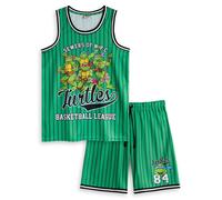 TEENAGE MUTANT NINJA Turtles Mens Green Basketball Set | 2 Piece Turtles Basketball League Outfit | Sports Apparel | Leonardo, Donatello, Michelangelo & Raphael | Ninja Turtles Merch - X-Large