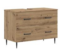 2 Piece Bathroom Cabinet Set with Drawer EDE Engineered Wood Storage vidaXL
