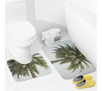 2 Piece Bathroom Rugs Sets Soft Absorbent Bath Mat for Bathroom on Slip Bath Rugs and U-Shaped Contour Toilet Rug Tree on White Background Bathroom Mat Carpet for Bathtub Floor Mat