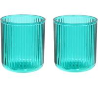 2-Piece Bathroom Tumbler Set, Unbreakable Mouthwash Cups, 300ml Minimalist Plastic Toothbrush Holder, Dishwasher Safe Drinking Cups for Family, Hotel & Travel, Green