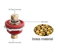 2-piece Battery Thru-panel Connector Set Having 3 over 8 Studs 250a Rated Current Red Black Zinc-alloy Terminals for Cars Rvs Boats Yachts