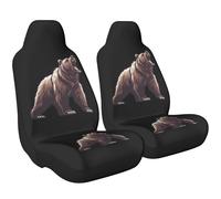 2-Piece Bear Car Seat Covers Automotive Front Seats Cover Protection Accessories Universal for Most Cars SUVs