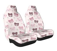 2-Piece Bear Car Seat Covers Car Accessories Automotive Front Seats Cover Protection Set Universal Fit Most Cars, SUVs
