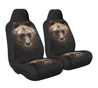 2-Piece Bear Car Seat Covers Car Accessories Automotive Interior Vehicle Front Seat Protectors Universal for Most Cars, SUV, Sedan, Truck