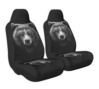 2-Piece Bear Car Seat Covers Front Seat Covers Automotive Seat Protectors Car Accessories Universal Fit Sedans, SUV, Truck