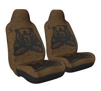 2-Piece Bear Car Seat Covers Front Set Car Accessories Automotive Seat Cover Protectors Universal Fit Sedans, SUV, Truck