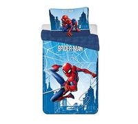 2-Piece Bedding Set - Child - Duvet Cover - Reversible - 140 x 200 cm - Pillowcase - 70 x 90 cm Bedding - 100% Cotton - Blue - Spiderman - Boys - Marvel