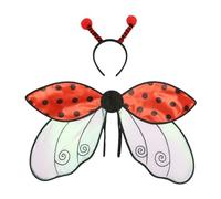 2 Piece Bee Wings Ladybird Wings Costume with Headband Bee Costume Accessory, Bee Wings Set, Bee Costume, Ladybird Costume Accessories, Cosplay Costume (Red)