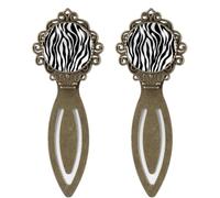 2 Piece Black and White Zebra Animal Pattern Bookmark, Vintage Style Book Markers for Book Lovers Writers Readers Teachers, Birthday Gifts for Women Men Teens