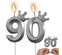 2 Piece Black Number 90 Birthday Candles for Cakes Candle is Perfect for Cake Decorations in 90th Birthday Party(PUREBLACK, 90)