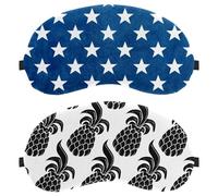 2 Piece Black White Pineapple Fruits Pattern Eye Mask, Sleep Mask for Side Sleeper, Soft Sleeping Eye Mask for Women Men, Complete Light Blocking, Zero Pressure Night Blindfold