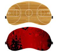2 Piece Blood Red Halloween Haunted House Bat Sleep Mask, Eye Mask for Men Women, No Pressure Night Eye Cover, Breathable Sleeping Eye Mask, Light Blocking