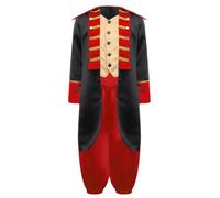 2-Piece Boys Colonial Revolutionary War Soldier Costume Black Red 5-6 Years