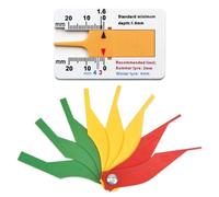 2-Piece Brake Pad Measuring Ruler And 2-Piece Tire Depth Ruler, Brake Pad Wear Measuring Instrument, Auto Parts.