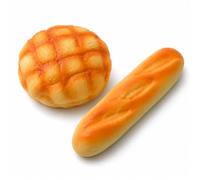 2-Piece Bread Squishy Set, Pineapple Bun and French Baguette Stress Relaxation Decor, Soft Sensory Squishy Bread Fidget Tool for Office Desk Decor