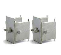2 Piece Bricklaying Dori Block Set Heavy Duty Steel Profile Pole Clamps Zinc Coated Locking Bolt Side Mount Brackets Fits 40mm 50mm Profile Poles Masonry Building Tools
