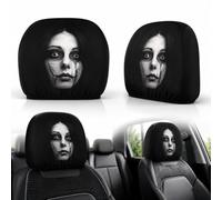 2-Piece Car Headrest Covers Ghost Girl Design Double-Sided Print