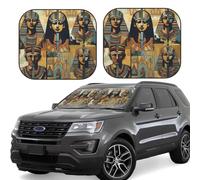 2 Piece Car Windshield Sun Shade Foldable Ancient Egypt Tribe Series Auto Front Window Sun Shield Heat and UV Rays Sunshade for Car Front Window Keep Cool and Protect Interior Accessories