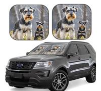 2-Piece Car Windshield Sun Shade Foldable Sun Visor Protector adorable schnauzer Sun Shade Windshield for Front Window Reflector Sunshade Heatshield Sunshades for Truck SUV Car Interior Accessories L