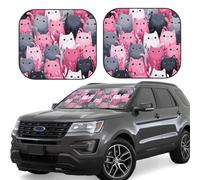 2-Piece Car Windshield Sun Shade Foldable Sun Visor Protector cat Sun Shade Windshield for Front Window Reflector Sunshade Heatshield Sunshades for Truck SUV Car Interior Accessories L