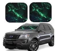 2-Piece Car Windshield Sun Shade Foldable Sun Visor Protector Glow in The Dark Sun Shade Windshield for Front Window Reflector Sunshade Heatshield Sunshades for Truck SUV Car Interior Accessories M