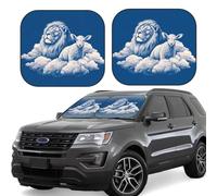 2-Piece Car Windshield Sun Shade Foldable Sun Visor Protector Lamb with A Lion On The Clouds Sun Shade Windshield for Front Window Reflector Sunshade Heatshield Sunshades for Car Accessories M