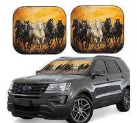 2-Piece Car Windshield Sun Shade Foldable Sun Visor Protector Many Horses Sun Shade Windshield for Front Window Reflector Sunshade Heatshield Sunshades for Truck SUV Car Interior Accessories M