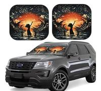 2-Piece Car Windshield Sun Shade Foldable Sun Visor Protector People dancing in water Sun Shade Windshield for Front Window Reflector Sunshade Heatshield Sunshades for Car Accessories S