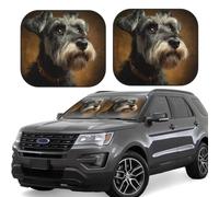2-Piece Car Windshield Sun Shade Foldable Sun Visor Protector Schnauzer Sun Shade Windshield for Front Window Reflector Sunshade Heatshield Sunshades for Truck SUV Car Interior Accessories S
