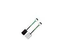 2 Piece Carbon Steel Fork and Spade Digging Set for Garden and Lawn