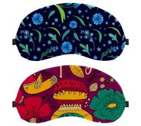 2 Piece Cartoon Spring Flowers Birds Pattern Sleep Mask, Light Blocking Sleeping Eye Mask for Women Men, Night Blindfold, Breathable Eye Mask Cover
