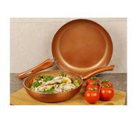 2 Piece Ceramic Copper Induction Frying Pans Saucepans Cookware Set