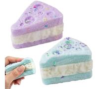 2 Piece Cheese Squishy, Squishies Cheeses Stress Relief, Simulation Food Shape for Office and Travel Use, Cheese Squishy in Blue and Purple Colors