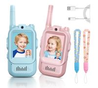 2-Piece Children s Video Walkie-Talkie Parent-Child Visual with HD Camera Voice-Changing Function Educational Interactive Toy for Indoor Outdoor Play Camping Kids