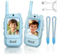 2-Piece Children s Video Walkie Talkie Parent-Child Visual with HD Camera Voice-Changing Function Educational Interactive Toy Ideal for Indoor Outdoor Play Camping Kids Gift