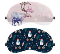 2 Piece Christmas Snowmans Sleep Mask for Back and Side Sleeper, 100% Light Blocking Eye Mask, Adjustable & Breathable Sleeping Eye Cover, Zero Eye Pressure