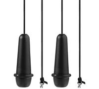 2-Piece Chrome Bathroom Light Pull Handle with 150cm Cord Connector Extension - Black