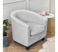 2-Piece Club Chair Slipcover Stretch Tub Chair Slipcover Removable Armchair Cover Machine Washable for Bar Counter Living Room -light grey-