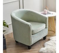 2-Piece Club Chair Slipcover Stretch Tub Chair Slipcover Removable Armchair Cover Machine Washable for Bar Counter Living Room -Green-1-
