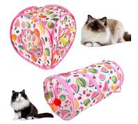2-Piece Collapsible Cat Tunnel and Cube Set, Indoor Cat Enrichment System with Pop-up Play Tent for Interactive Kitten Toys, Rabbit Hideout and Tunnel for Small Animals