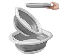 2 Piece Collapsible Washing Up Bowl, Portable Silicone Folding Hand Washing Basin, Folding Bowl Folding Bucket, Folding Washbasin Suitable for Home Kitchen Foot Bathtub Foot Basin (2 sizes)