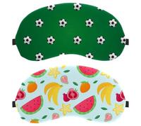 2 Piece Colorful Tropical Fruits Pattern Sleep Mask for Back and Side Sleeper, 100% Light Blocking Eye Mask, Adjustable & Breathable Sleeping Eye Cover, Zero Eye Pressure
