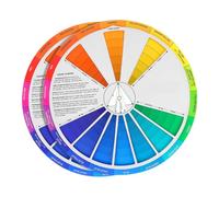 2-Piece Colour Wheel, International Standard Colour Wheel, Gradient Colour Disc for Artists, Painting, Makeup and Design, 23 cm, Portable and Durable
