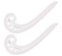 2-Piece Comma-Shaped French Curve Ruler Set - Precision Drafting Tool for Garment Pattern Making, Sleeve Design & Tailoring (Ideal for Beginners & Fashion Designers)