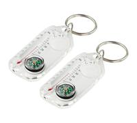 2-Piece Compass Keychain Set with Integrated Direction Face | Direction and Celsius-F References Together, Split Loop Connection for Keys or Other Carried Gear, Compact Carried