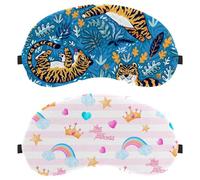 2 Piece Cute Elements Little Princess Sleep Eye Mask for Side Sleeper, Sleeping Mask, Light Blocking Eye Mask, Soft Eye Shade Cover for Travel, Nap, Plane