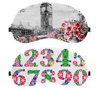 2 Piece Diamond Glittering Number Sleep Mask, Completely Block Out Light Eye Mask for Side Sleeper, Zero Eye Pressure Night Blindfold, Adjustable Eye Shade Cover