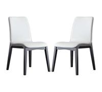 2-Piece Dining Chair Set, PU Leather Cushioned Chair, Solid Wood Frame, Armless Kitchen for Room, Living And Bedroom,A