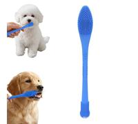 2 Piece Dog Toothbrush with Dual Head,Silicone Long Handle Toothbrush for Dogs Cats,Puppy Pet Tooth Brush (Royal Blue)