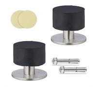 2-piece Door Top Wall Buffer Set Rubber Stopper Floor Mini Slam Break Screwing